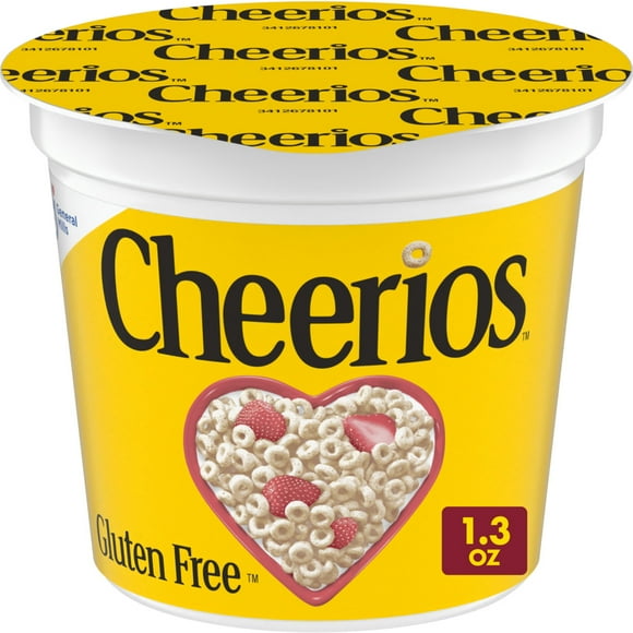 Cheerios Breakfast Cereal Cup, Gluten Free, Single Serve Cereal, 1.3 oz