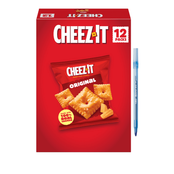 Original Cheese Crackers, Baked Snack Crackers, Grab n' Go, 12 Count 12 oz