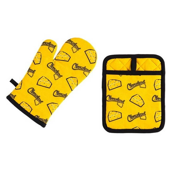 Original Cheesehead Oven Mitt & Pot Holder Set - Gold & Black P1095070