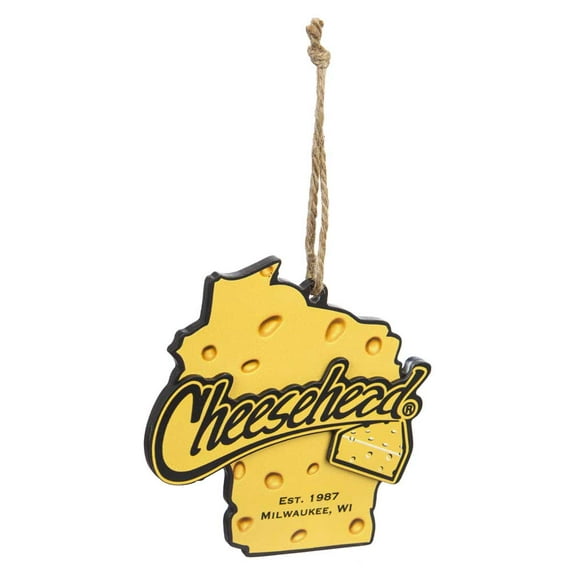 Original Cheesehead Wisconsin State Cheese Themed Ornament, 5 x 5inch 3OT5070WLO