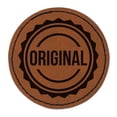 thumbnail image 1 of Original Circle Seal 2.5" Faux Leather Round Engraved Iron-On Patch - Brown, 1 of 6