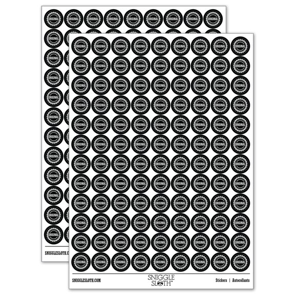 Original Circle Seal 200+ Round Stickers - Black - Matte Finish - 0.50" Size