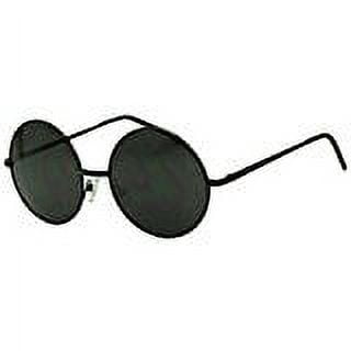 Original Classic Round Black Metal Black Lens Inspired Frame Sunglasses - Unisex