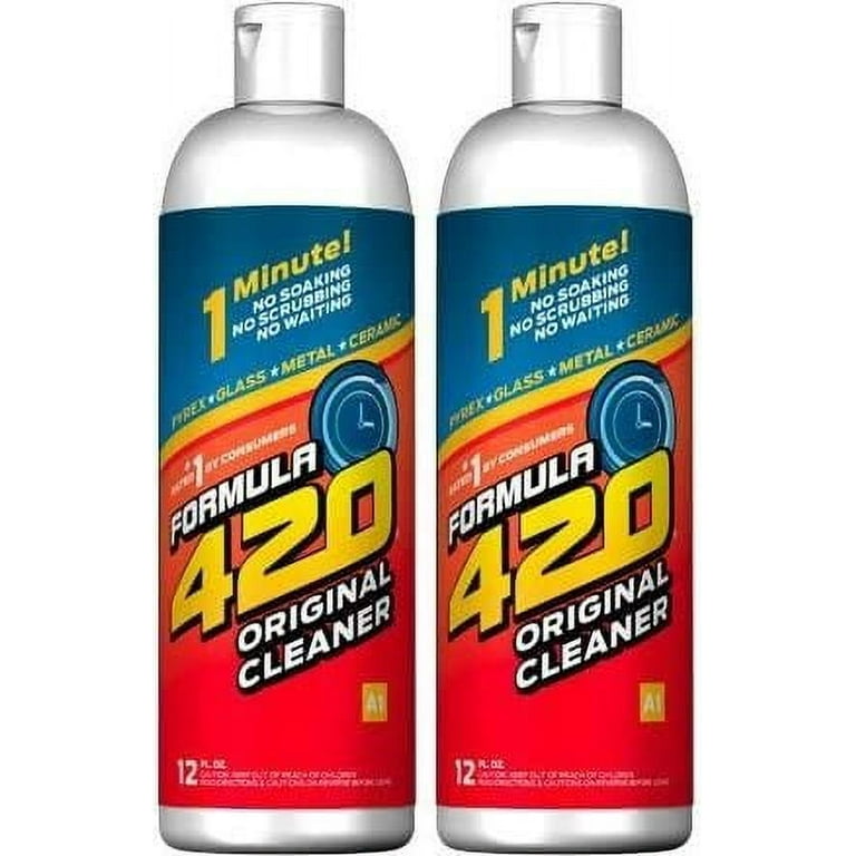 Formula 420 Cleaner - Pyrex, Glass, Metal and Ceramic - 12 oz. Bottles. 2 Pack