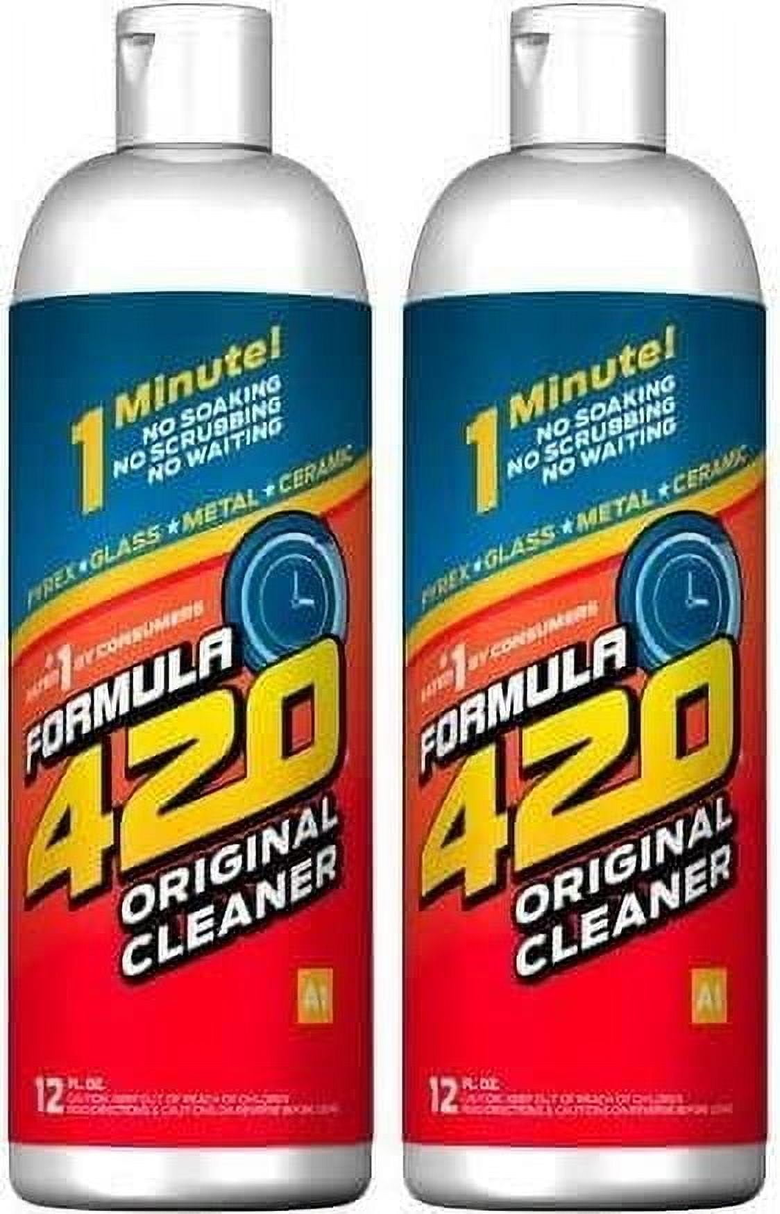 Original Cleaner by Formula 420 | Glass Cleaner | Cleaner Pack | Safe on Glass, Metal, Ceramic, and Pyrex | Cleaner - Assorted Sizes (12 oz - 2 Pack)