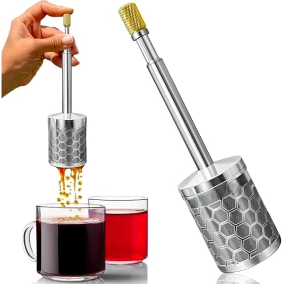 Original Coffee & Tea Maker Portable Stainless Steel Micro French Press Patented 3-in-1 Technology for Hot, Iced & Cold Brew Perfect for Home, Camping & Travel$$Home Decor, Kitchen, & Other