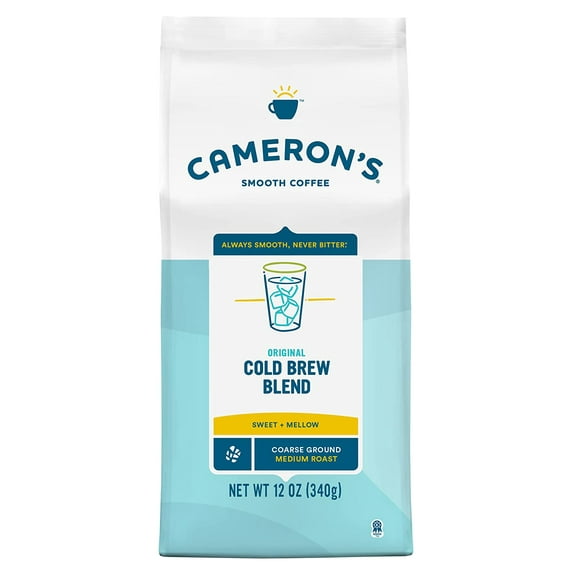 Original Cold Brew Blend Coarse-Ground Coffee, Medium Roast, 100% Arabica, 12-Ounce Bag, (Pack of 1)