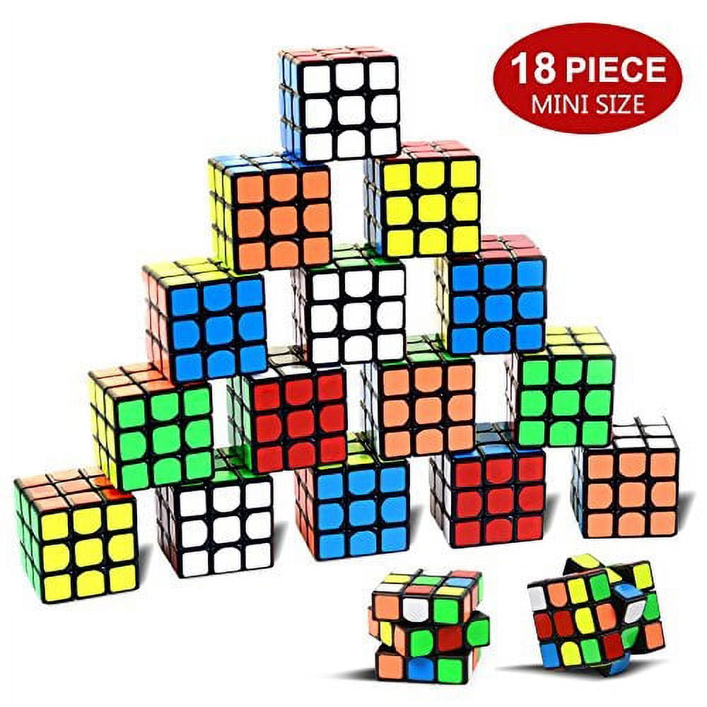 Original Color Party Puzzle Toy,18 Pack Mini Cubes Set Party Favors Cube Puzzle, 1.18" Puzzle