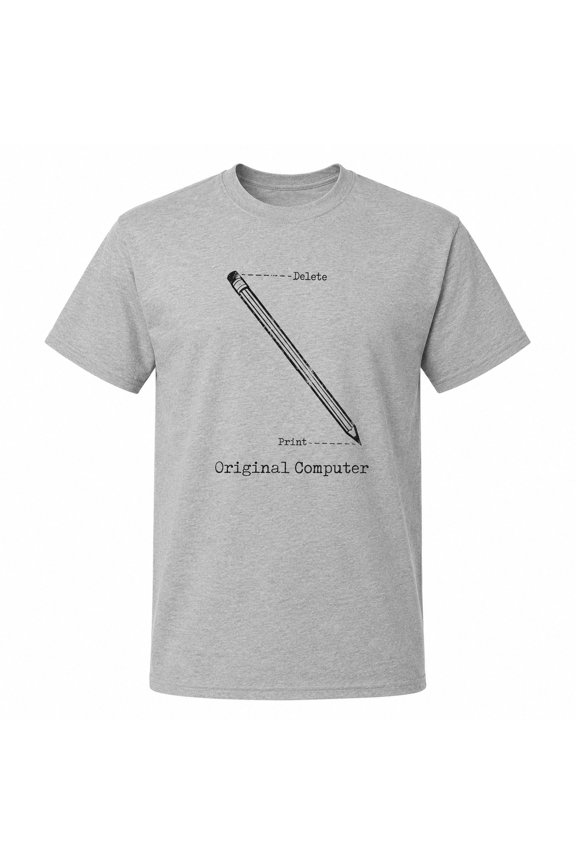 Original Computer Pencil Graphic T-Shirt, Funny Analog Tech Tee
