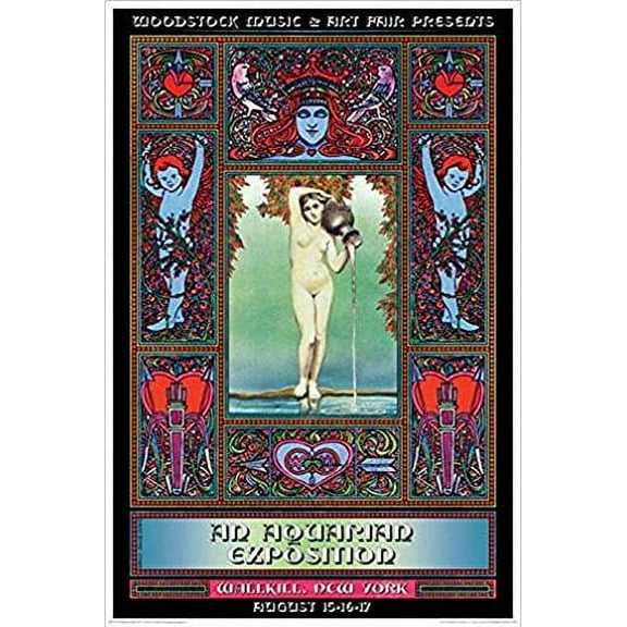 Original Concept Woodstock Festival Wallkill NY by David Byrd 36x24 Music Art Print Poster