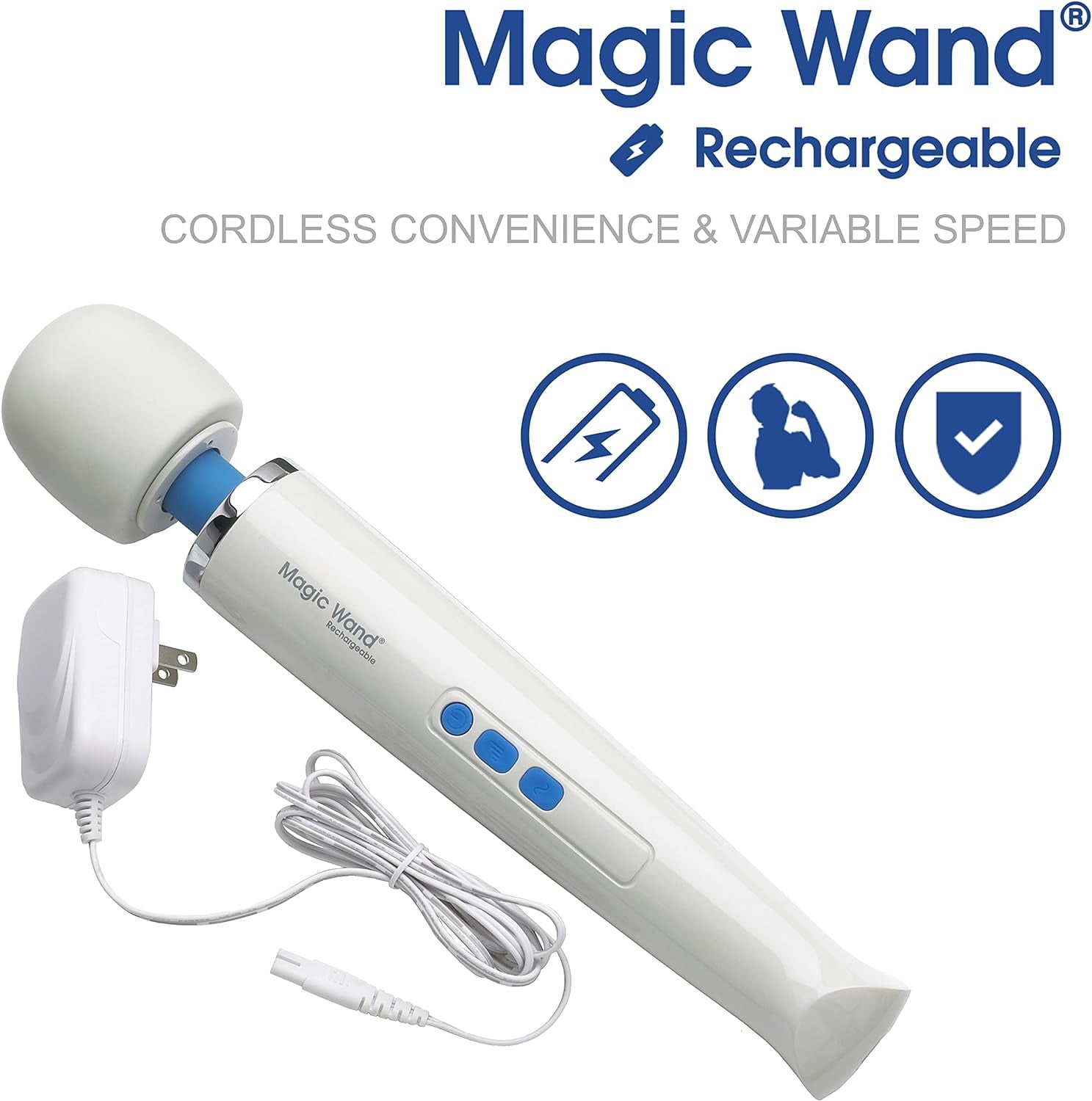 Authentic Magic Wand Rechargeable Cordless Personal Massager with Flexible Silicone Head Walmart