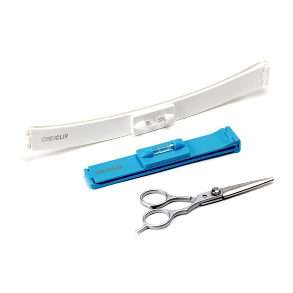 Original CreaClip Set and Scissors, As Seen on Shark Tank, Professional Home Hair Cutting Tool DIY Hair Styling Kit for Layers Bangs Bobs Trims Split Ends, Professional Shears Hair Cutting Scissors