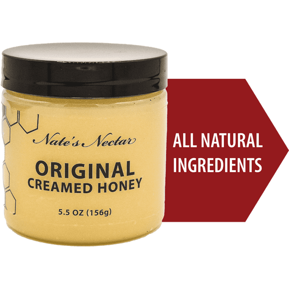 Nate's Nectar Original Creamed Honey, 5.5 oz, Glass Jar
