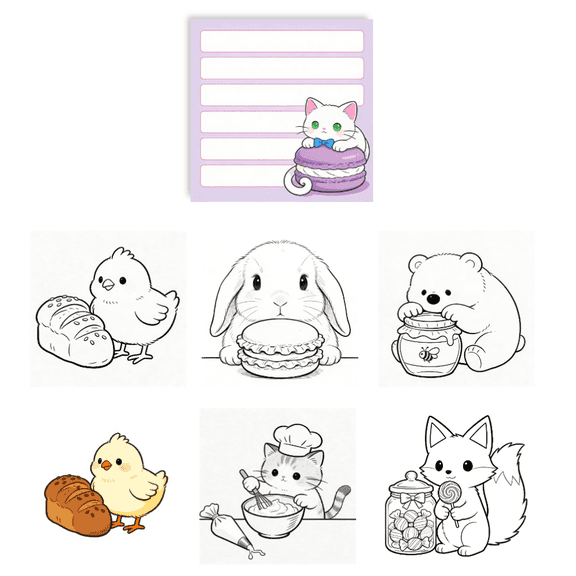 Original Creative Sticky Notes (100 Pcs) - Double-Sided Coloring & Writing, 100 No-Repeat Patterns