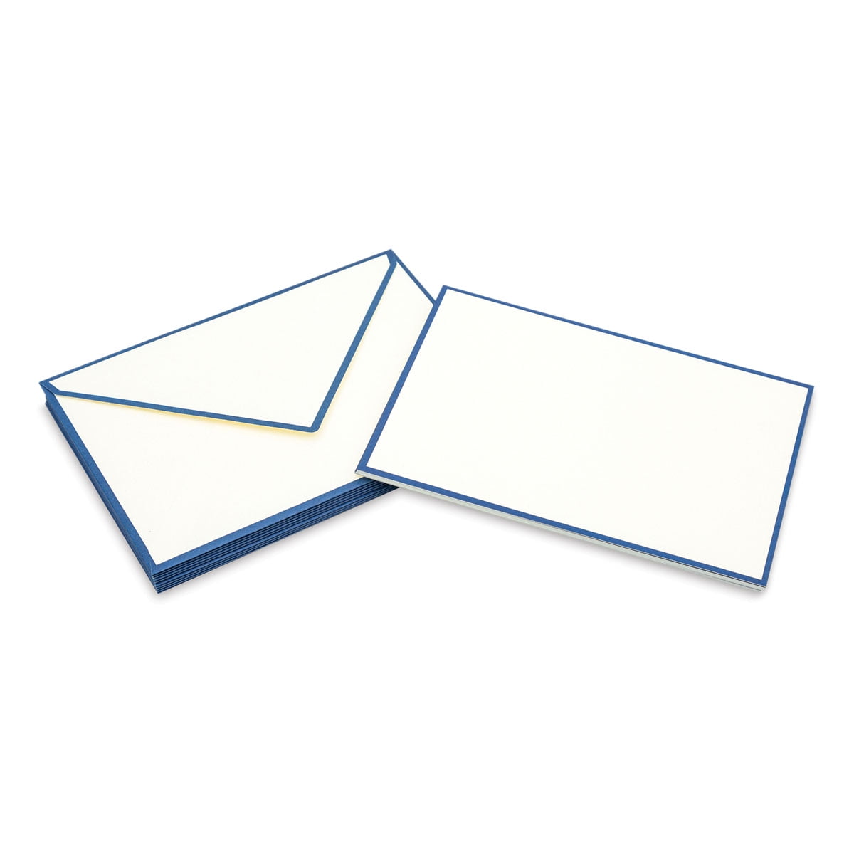 Original Crown Mill Color Edge Cards and Envelopes - Cream/Navy, Pkg of ...