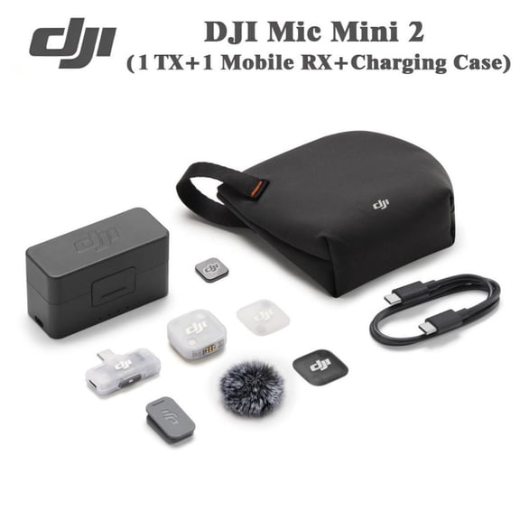 Original DJI Mic Mini 2 (1 TX + 1 Mobile RX + Charging Case) Wireless Lavalier Microphone
