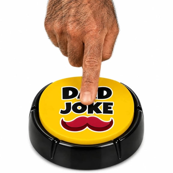 The Original Dad Joke Button | Funny Gift for Fathers, Men, Dad, Grandpa | Unique Present from Daughter or Son | White Elephant, Prank & Gag Gift | Cool Office Desk Toy Talking Gadget