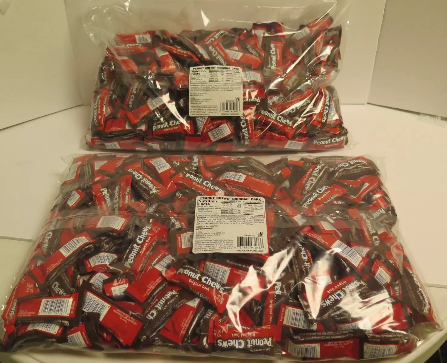 Original Dark Chocolate Goldenberg's Peanut Chews 225 Count , 4 Lbs