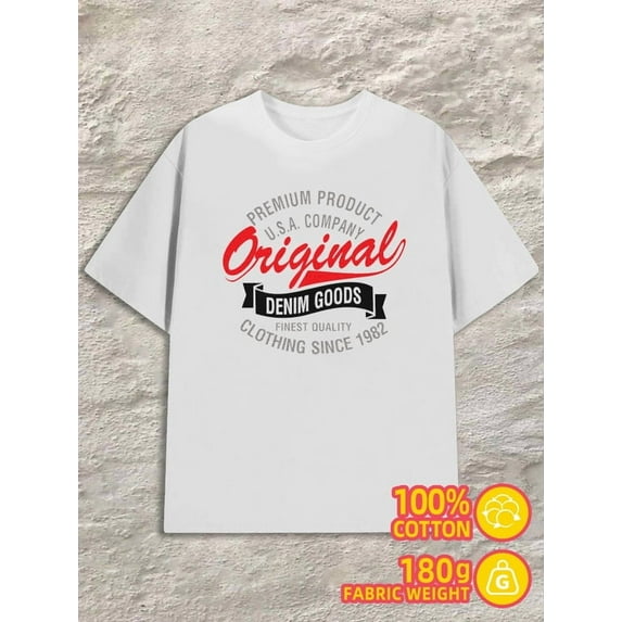 Original Denim Goods men 180G 100% Cotton white Casual Unisex Shirt Crewneck tshirts Basic Unisex Shirt Graphic tshirts Fashion Unisex Shirt Short Sleeve tshirts