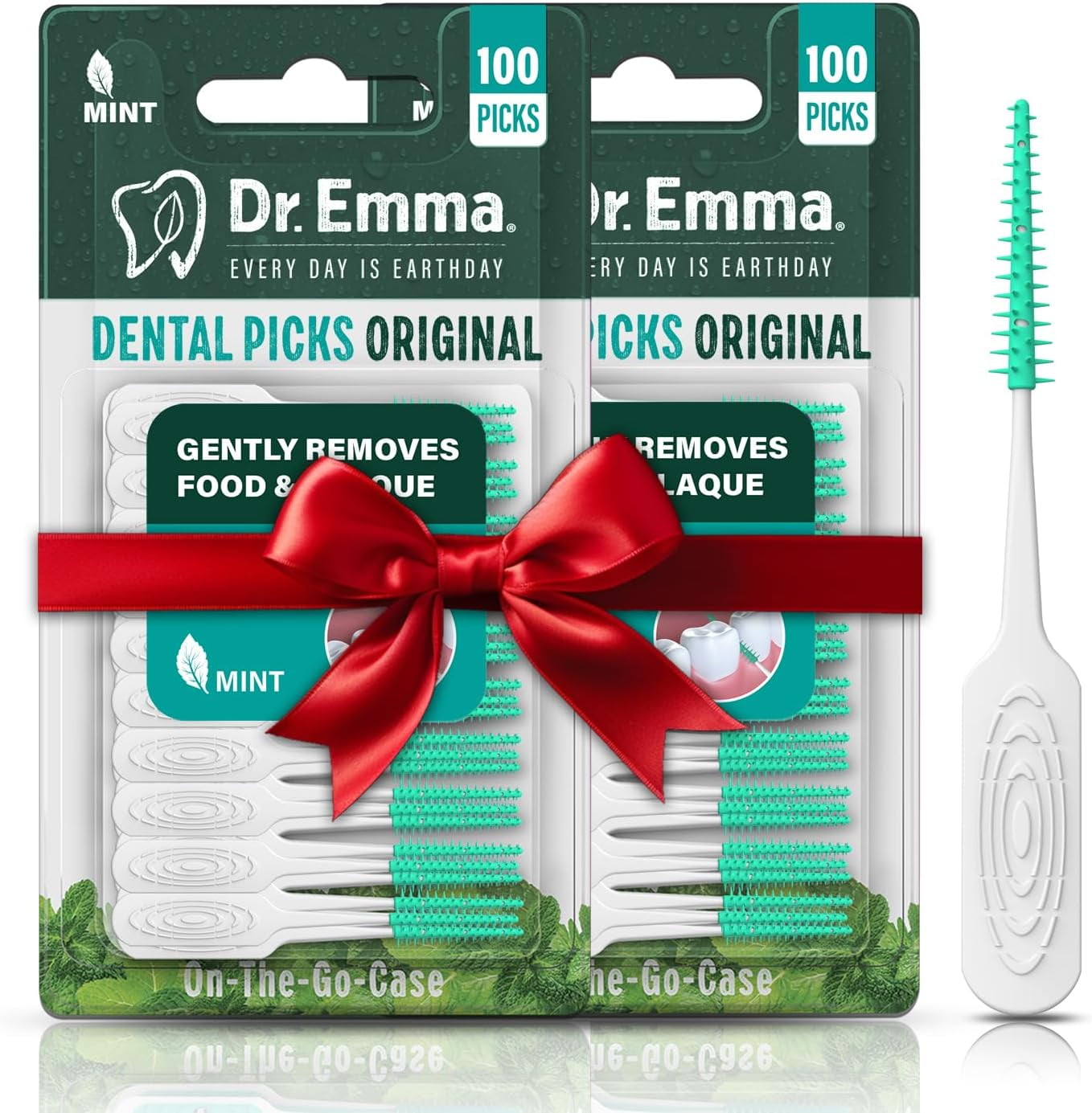 Original Dental Picks Mint Soft Rubberized Tooth Easy to Use Brush 100Ct/Pack, 2 Packs (200Ct)