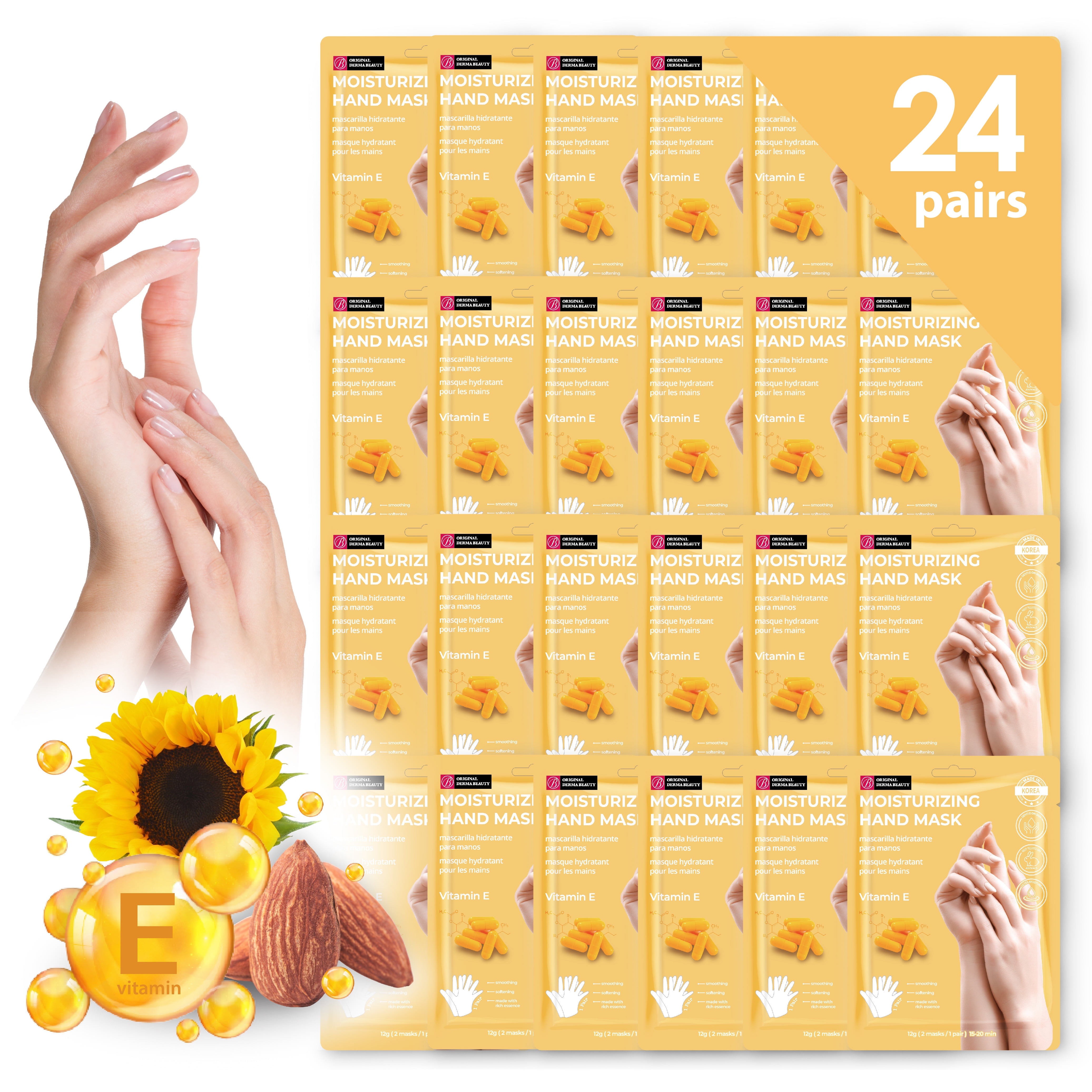Original Derma Beauty 24 Pairs Moisturizing Hand Mask for Dry Skin