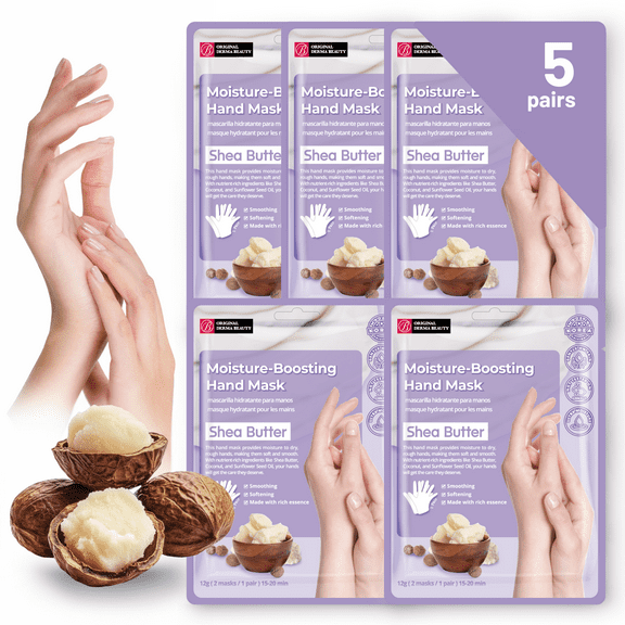 Original Derma Beauty 5-Pairs Moisturizing Hand Masks (Shea Butter)