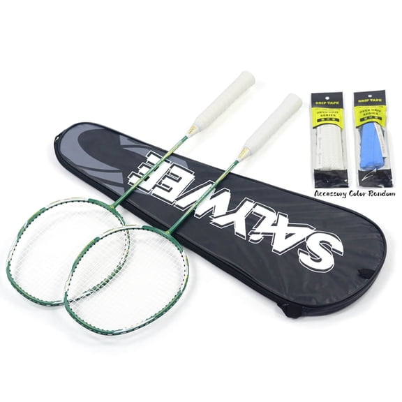 Original Design Badminton Racket, 4U Carbon Fiber Composite 28lbs Pre-Strung, Tacky Grip, Hardline Design for Power & Control