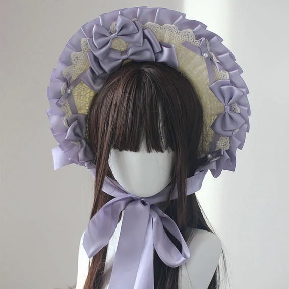 Original Design Hand-made Maiden Elegance Vintage Bonet Hat Lolita Victoria Flat Cap Skirt Accessories