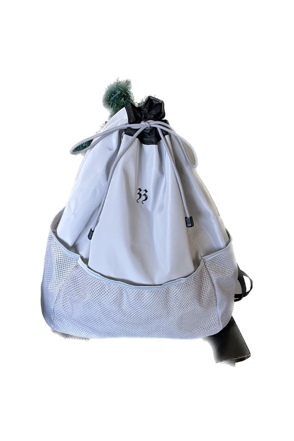 Original Design Lightweight Large Capacity Nylon Tote Bag, Drawstring Backpack Crossbody 2-in-1 Bag, Simple Versatile Mesh Commuter Purse