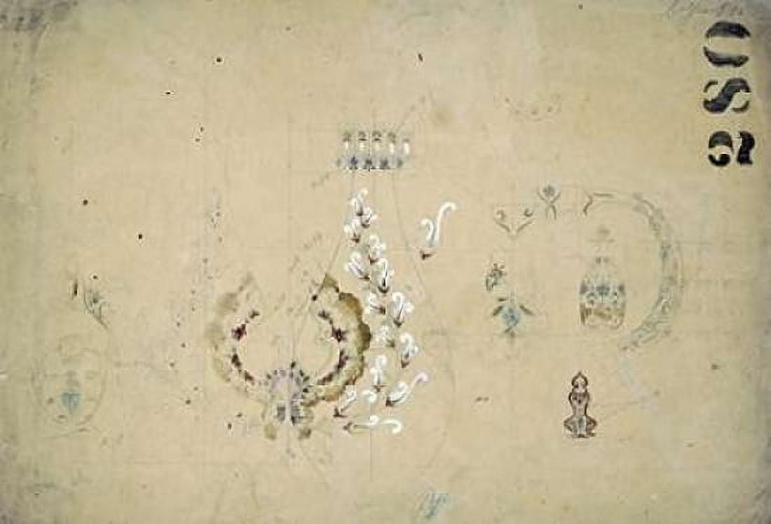 Original Design Sketch - Coffee Service Canvas Art - Tiffany Studios (20 x 28)