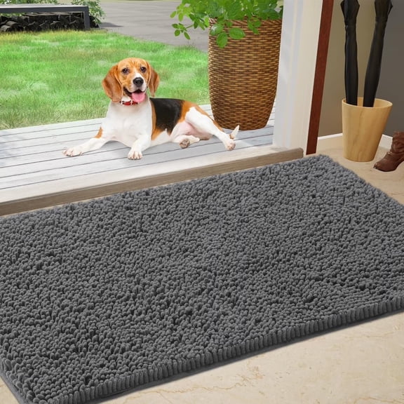 Original Dog Door Mat for Muddy Paws, Super Absorbent Microfiber, Non-Slip Washable Pet Rug, Quick Dry Chenille Entryway Carpet, Machine Washable Indoor Outdoor mat