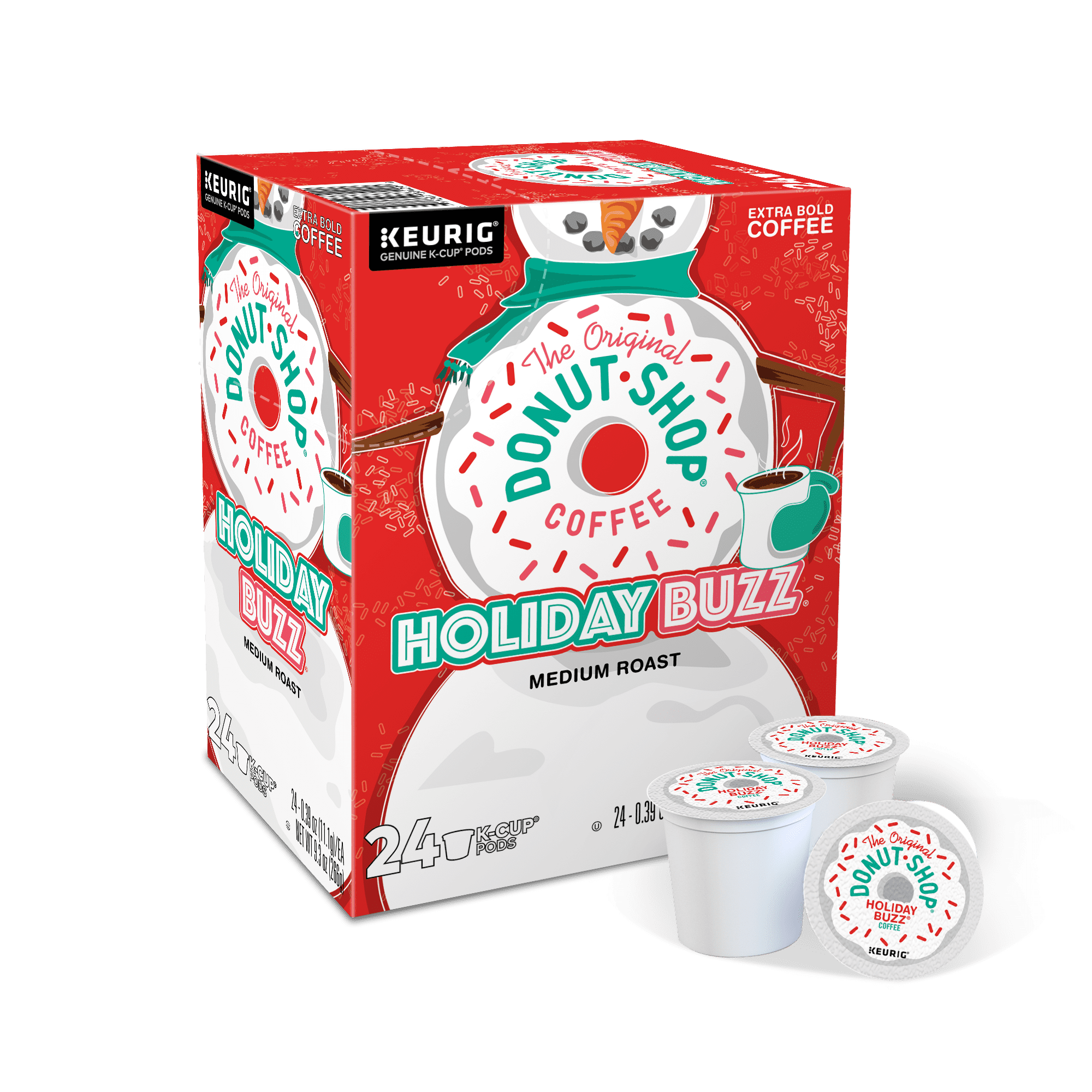 Original Donut Shop Holiday Buzz Medium Roast Keurig Coffee Pods, 24 Ct