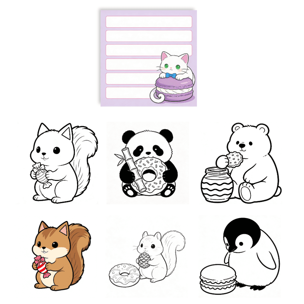 Original Double-Sided Coloring & Writing Sticky Notes (100 Pcs) - 100 Unique Patterns, Message Pad for Daily Reminders