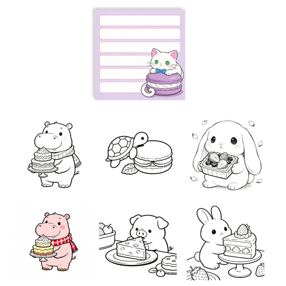 Original Double-Sided Message Sticky Notes (100 Pcs) - 100 Unique Coloring Patterns, Note-Taking