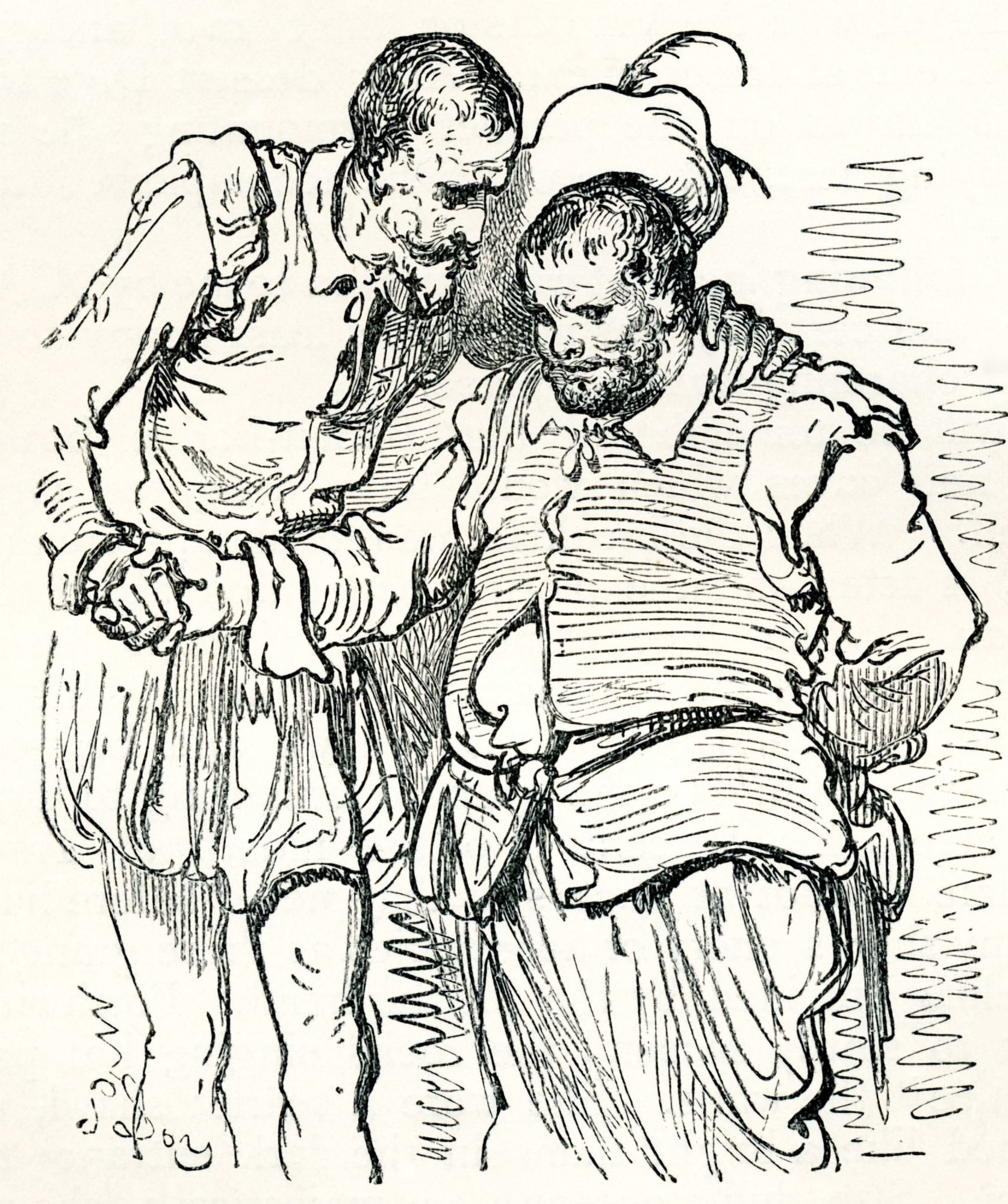 After An Original Drawing By Gustave Dore Of Don Quixote And Sancho Panza From Life And Reminiscences Of Gustave Dore Published 1885 Canvas Art - Ken Welsh Design Pics (26 x 32)