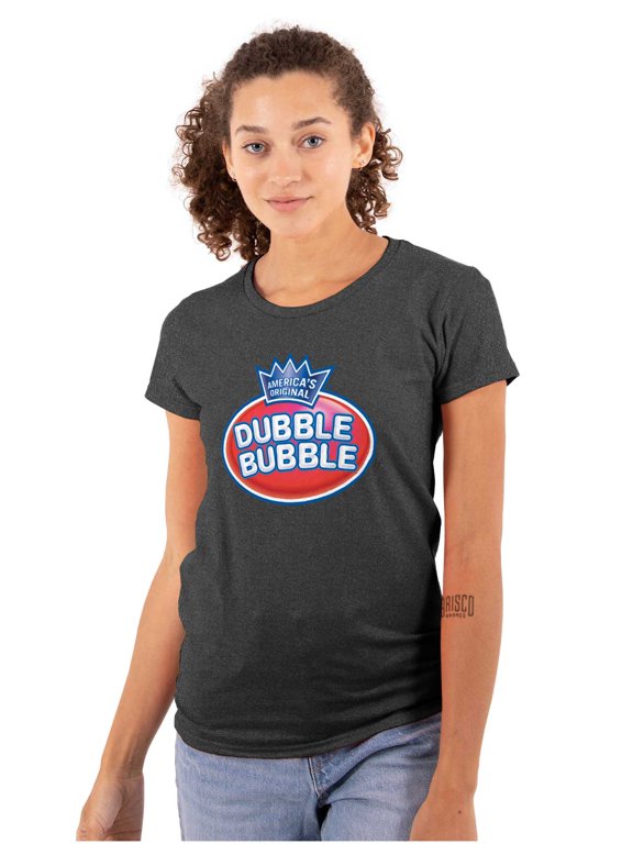 Original Dubble Bubble Double Logo Gum Women's T Shirt Ladies Tee Brisco Brands M