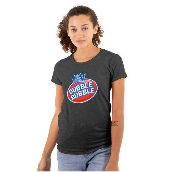 Original Dubble Bubble Double Logo Gum Women's T Shirt Ladies Tee Brisco Brands S