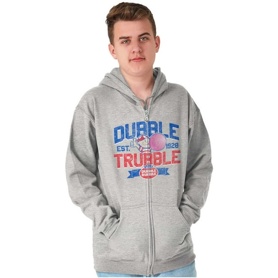 Original Dubble Trouble Bubble Gum Zip Up Hoodie Men's Women's Brisco Brands S