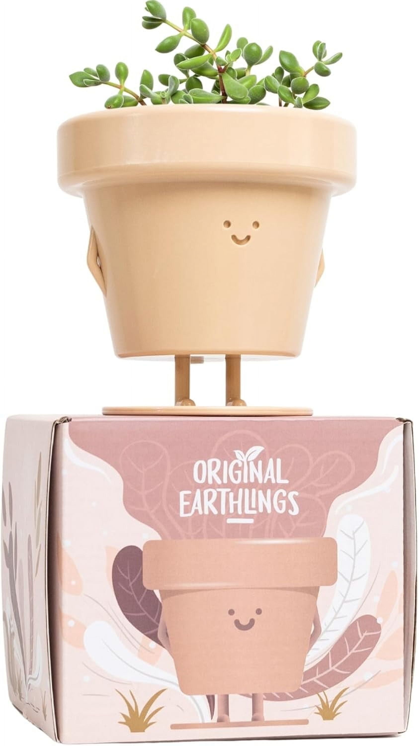 Original Earthlings Standing Plant Pot, Plastic, 4 Inch, Indoor Planter with Drainage Plug