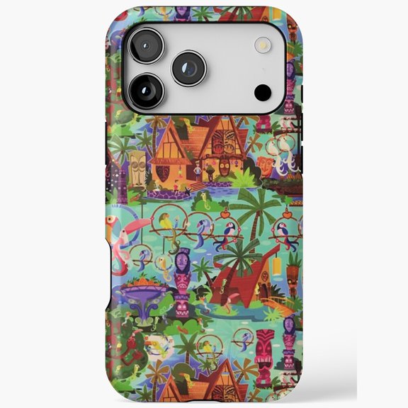 Original Enchanted Tiki Room Collage Vintage Travel Magic Case for iPhone 11 12 13 14 15 16 17 Pro Max