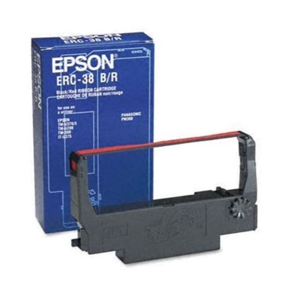 Original Epson ERC-38BR Color Cartridge Black, Red Dot Matrix 6-Pack