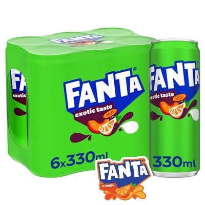 Original European FANTA Exotic Flavor Soda Soft Drink- 6pack 330ml/each with FANTA Sticker
