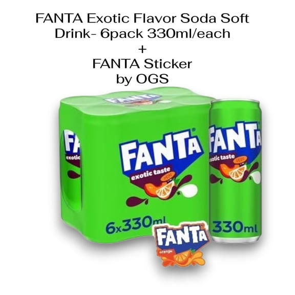 Original European FANTA Exotic Flavor Soda Soft Drink- 6pack 330ml/each with FANTA Sticker
