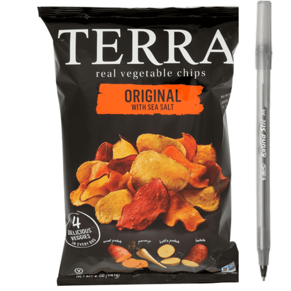 Original Exotic Vegetable Chips with pen