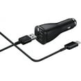 thumbnail image 1 of Original Fast USB C Dual-Port Car Charger with Type C Cable 5ft for Samsung Galaxy A13 4G - Dual USB Rapid Adaptive Fast Car Charger - Black, 1 of 5