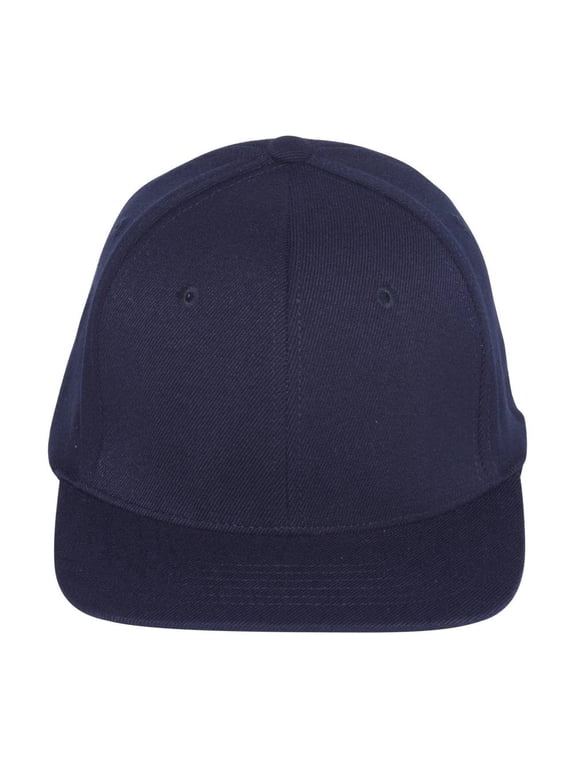 Original FlexFit Flat Bill Baseball Hat Cap, L/XL Navy