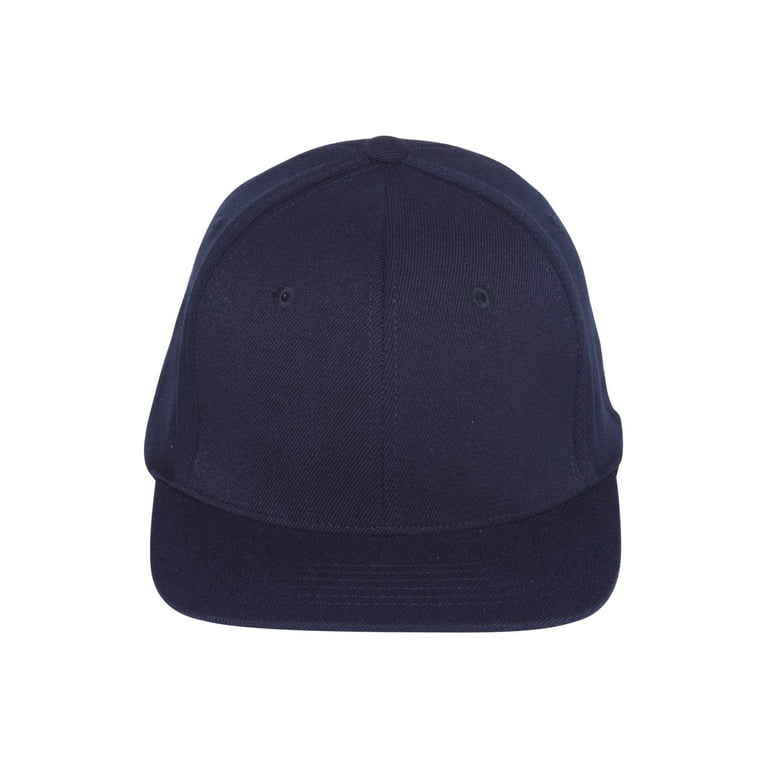 Original FlexFit Flat Bill Navy Baseball Hat Cap, S/M