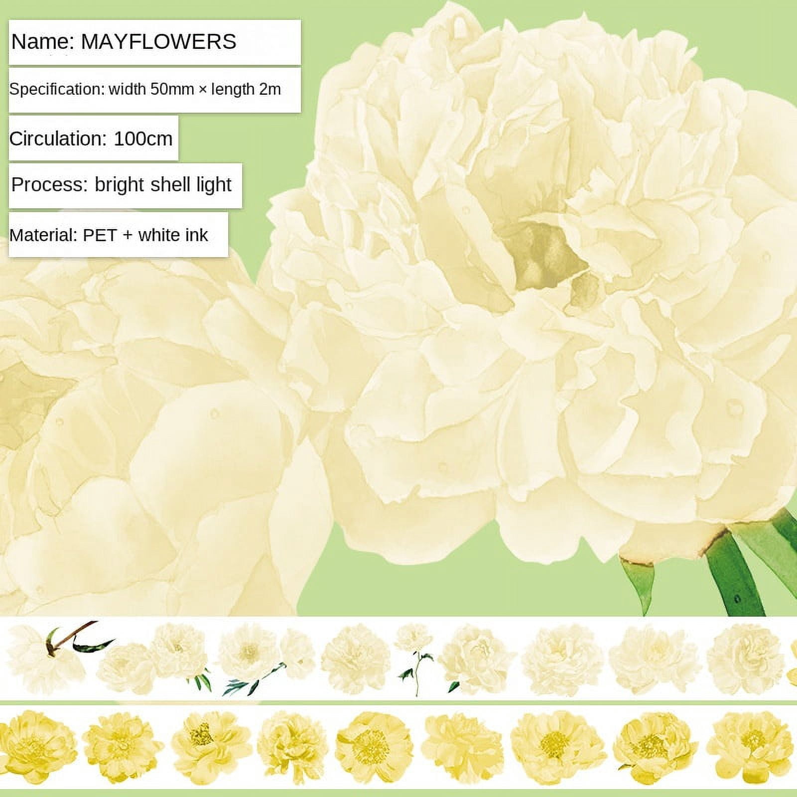Original Floral PET Tape - Creative Rose Flower Design for Scrapbooking and DIY Journals