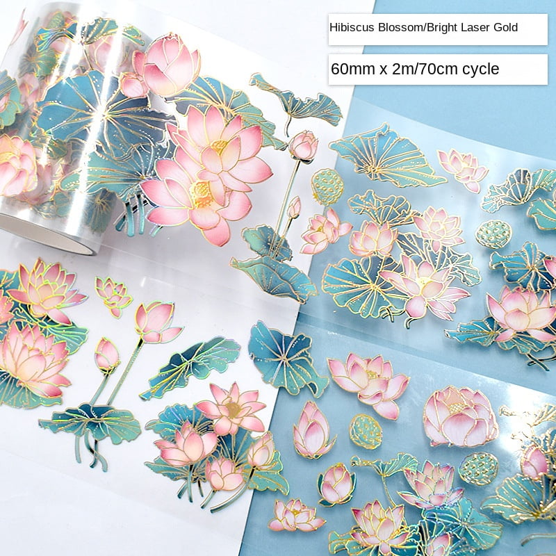 Original Floral PET Tape - Creative Rose Flower Design for Scrapbooking and DIY Journals