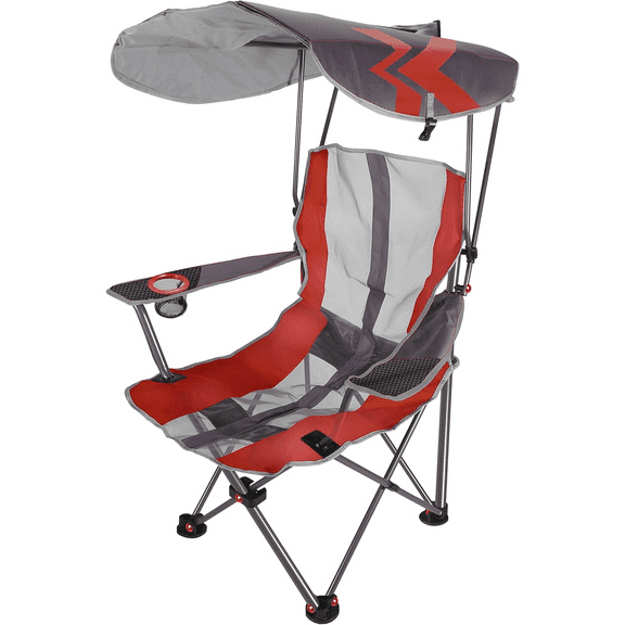 Original Foldable Canopy Chair for Camping, Tailgates, and Outdoor Events, Grey/Red